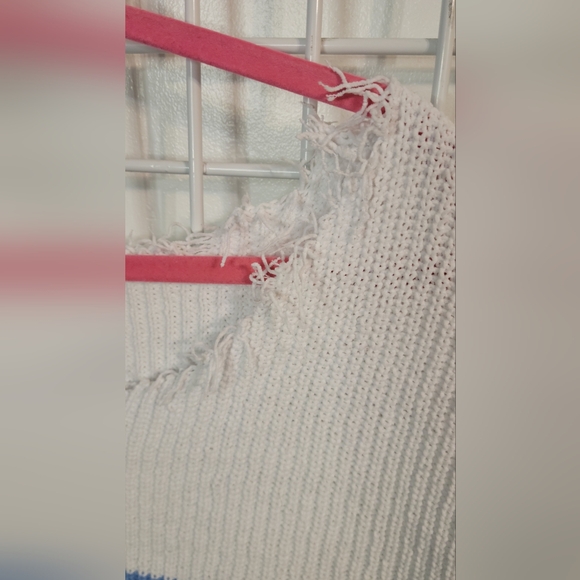 Striped Blue and White Women's Sweater, SOFT,  USED,  CLEAN,  196 - Picture 2 of 8